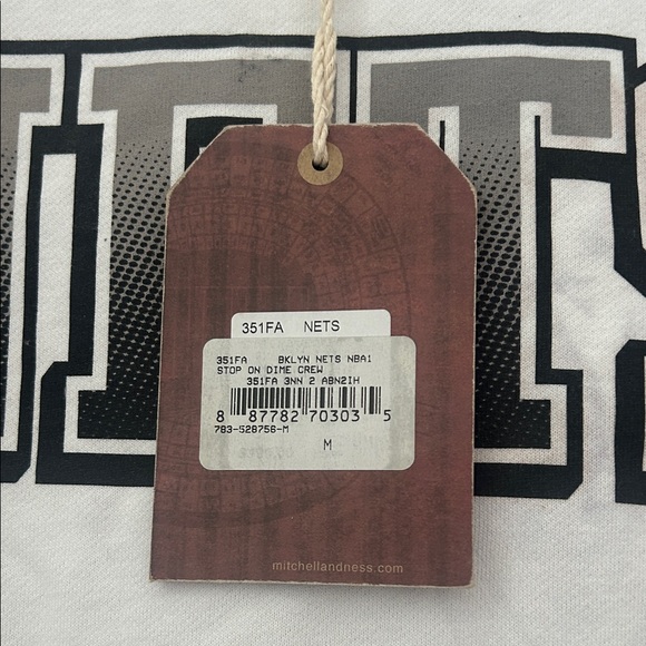 Mitchell & Ness NBA Nets Brooklyn Black White Crewneck Sweater NWT men’s Sz M - Picture 5 of 15